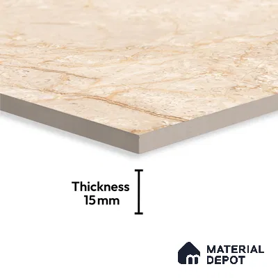 Marble Floor Large Format Tile TL 10215 Byttora Tan 6 ft x 4 ft Glossy Finish Vitrified Colorbody Tile - 15 mm | Suitable for Living Room, Bedroom & Bathroom | Adhesive and Spacers Must be Used During Installation