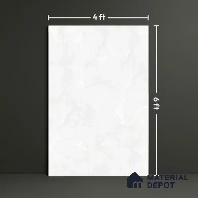 Marble Floor Large Format Tile TL 10074 Miami White 6 ft x 4 ft Glossy Finish Vitrified Colorbody Tile - 15 mm | Suitable for Living Room, Bedroom & Bathroom | Adhesive and Spacers Must be Used During Installation