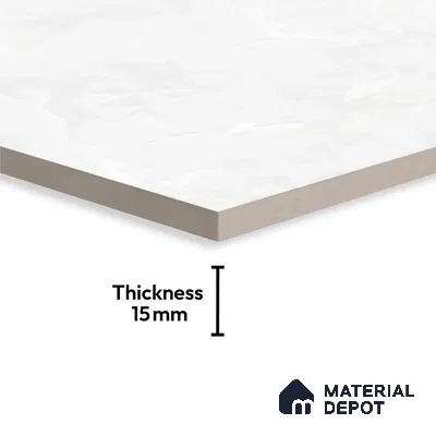 Marble Floor Large Format Tile TL 10074 Miami White 6 ft x 4 ft Glossy Finish Vitrified Colorbody Tile - 15 mm | Suitable for Living Room, Bedroom & Bathroom | Adhesive and Spacers Must be Used During Installation