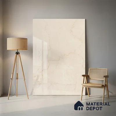 Marble Floor Large Format Tile TL 10073 Bottochino Limo 6 ft x 4 ft Glossy Finish Vitrified Colorbody Tile - 15 mm | Suitable for Living Room, Bedroom & Bathroom | Adhesive and Spacers Must be Used During Installation