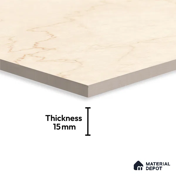 Marble Floor Large Format Tile TL 10073 Bottochino Limo 6 ft x 4 ft Glossy Finish Vitrified Colorbody Tile - 15 mm | Suitable for Living Room, Bedroom & Bathroom | Adhesive and Spacers Must be Used During Installation