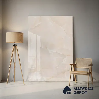 Marble Floor Large Format Tile TL 10075 Omega Onyx 6 ft x 4 ft Glossy Finish Vitrified Colorbody Tile - 15 mm | Suitable for Living Room, Bedroom & Bathroom | Adhesive and Spacers Must be Used During Installation