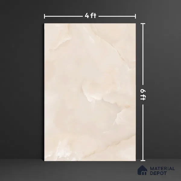 Marble Floor Large Format Tile TL 10075 Omega Onyx 6 ft x 4 ft Glossy Finish Vitrified Colorbody Tile - 15 mm | Suitable for Living Room, Bedroom & Bathroom | Adhesive and Spacers Must be Used During Installation