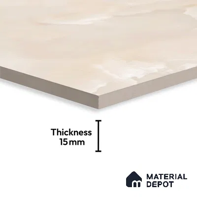 Marble Floor Large Format Tile TL 10075 Omega Onyx 6 ft x 4 ft Glossy Finish Vitrified Colorbody Tile - 15 mm | Suitable for Living Room, Bedroom & Bathroom | Adhesive and Spacers Must be Used During Installation