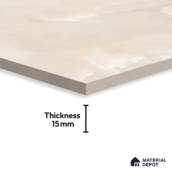 Marble Floor Large Format Tile TL 10075 Omega Onyx 6 ft x 4 ft Glossy Finish Vitrified Colorbody Tile - 15 mm | Suitable for Living Room, Bedroom & Bathroom | Adhesive and Spacers Must be Used During Installation
