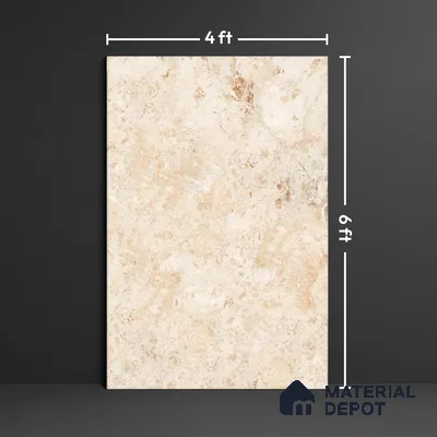 Marble Floor Large Format Tile TL 10217 Breccia Natural 6 ft x 4 ft Glossy Finish Vitrified Colorbody Tile - 15 mm | Suitable for Living Room, Bedroom & Bathroom | Adhesive and Spacers Must be Used During Installation