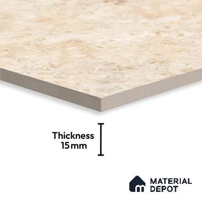 Marble Floor Large Format Tile TL 10217 Breccia Natural 6 ft x 4 ft Glossy Finish Vitrified Colorbody Tile - 15 mm | Suitable for Living Room, Bedroom & Bathroom | Adhesive and Spacers Must be Used During Installation