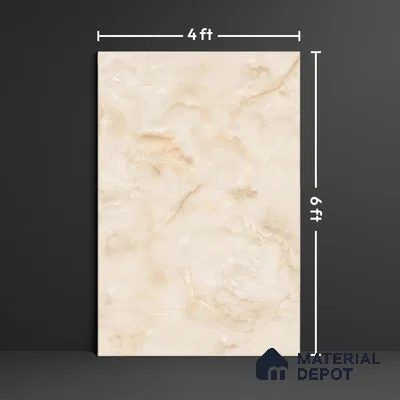 Marble Floor & Wall Large Format Tile TL 10212 Classo Onyx Beige 6 ft x 4 ft Glossy Finish Vitrified Tile - 9 mm | Suitable for Living Room, Bedroom & Bathroom | Adhesive and Spacers Must be Used During Installation