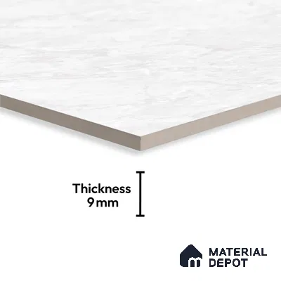 Marble Floor & Wall Large Format Tile TL 10210 Carara Pearl 6 ft x 4 ft Glossy Finish Vitrified Tile - 9 mm | Suitable for Living Room, Bedroom & Bathroom | Adhesive and Spacers Must be Used During Installation