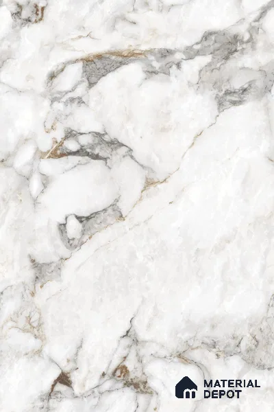Grey Marble Floor & Wall Tile TL 09049 Grande Dolomite Grey Endless 6 ft x 4 ft Glossy Finish Vitrified Large Format Tile - 9 mm | Random 3 | Suitable for Living Room, Bedroom, Bathroom | Adhesive and Spacers Must be Used During Installation