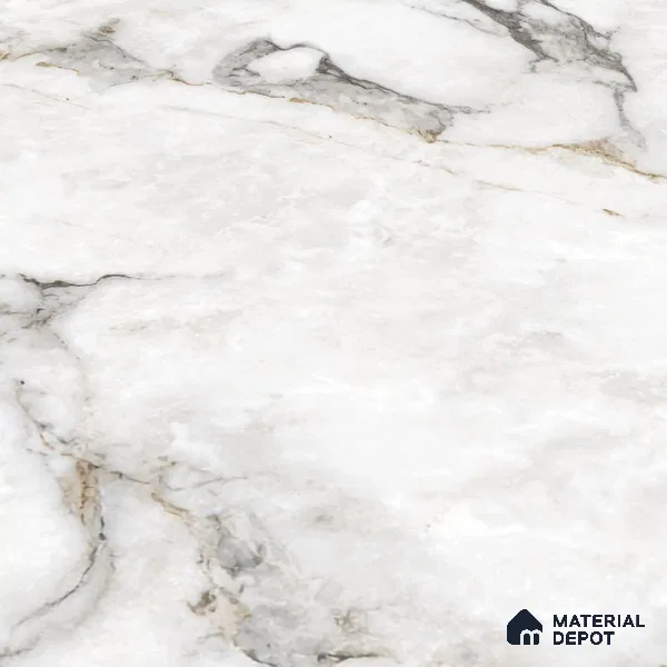 Grey Marble Floor & Wall Tile TL 09049 Grande Dolomite Grey Endless 6 ft x 4 ft Glossy Finish Vitrified Large Format Tile - 9 mm | Random 3 | Suitable for Living Room, Bedroom, Bathroom | Adhesive and Spacers Must be Used During Installation