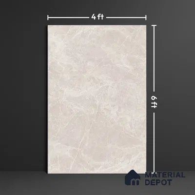 Grey Marble Floor & Wall Tile TL 09048 Grande Empra Grey Endless 6 ft x 4 ft Glossy Finish Vitrified Large Format Tile - 9 mm | Random 3 | Suitable for Living Room, Bedroom, Bathroom | Adhesive and Spacers Must be Used During Installation