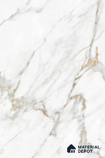 Marble Floor & Wall Large Format Tile TL 10207 Satuario Ray 6 ft x 4 ft Glossy Finish Vitrified Tile - 9 mm | Suitable for Living Room, Bedroom & Bathroom | Adhesive and Spacers Must be Used During Installation