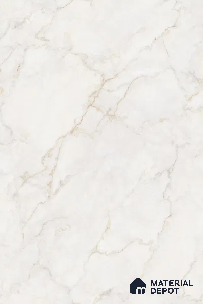 White Marble Floor & Wall Tile TL 09043 Grande Pratonix Endless 6 ft x 4 ft Glossy Finish Vitrified Large Format Tile - 9 mm | Random 3 | Suitable for Living Room, Bedroom, Bathroom | Adhesive and Spacers Must be Used During Installation
