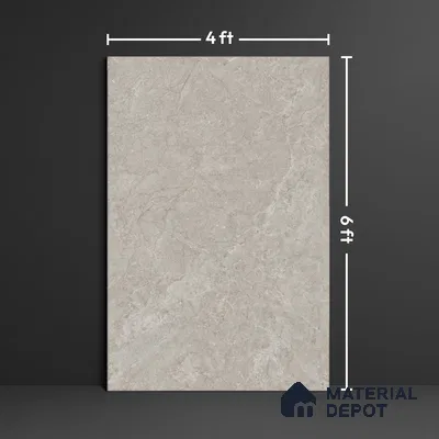 Grey Marble Floor & Wall Tile TL 09047 B Grande Klinker Grey Endless 6 ft x 4 ft Glossy Finish Vitrified Large Format Tile - 9 mm | Random 3 | Suitable for Living Room, Bedroom, Bathroom | Adhesive and Spacers Must be Used During Installation