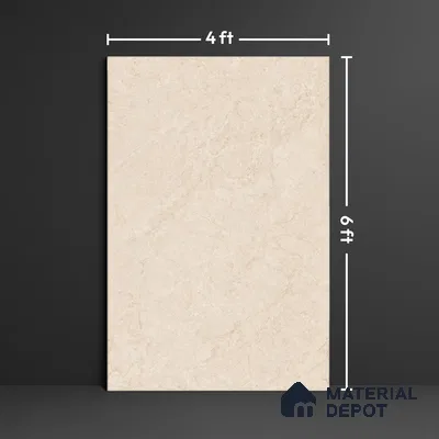 Beige Marble Floor & Wall Tile TL 09047 Grande Klinker Beige Endless 6 ft x 4 ft Glossy Finish Vitrified Large Format Tile - 9 mm | Random 3 | Suitable for Living Room, Bedroom, Bathroom | Adhesive and Spacers Must be Used During Installation