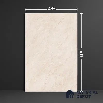 Cream Marble Floor & Wall Tile TL 09046 Grande Delfos Crema Endless 6 ft x 4 ft Glossy Finish Vitrified Large Format Tile - 9 mm | Random 4 | Suitable for Living Room, Bedroom, Bathroom | Adhesive and Spacers Must be Used During Installation