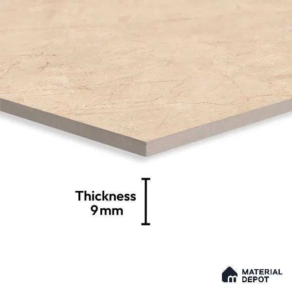 Marble Floor & Wall Large Format Tile TL 10069 Marlin Natural 6 ft x 4 ft Glossy Finish Vitrified Tile - 9 mm | Suitable for Living Room, Bedroom & Bathroom | Adhesive and Spacers Must be Used During Installation