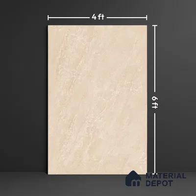 Beige Marble Floor & Wall Tile TL 09045 B Grande Imperial Beige Endless 6 ft x 4 ft Glossy Finish Vitrified Large Format Tile - 9 mm | Random 3 | Suitable for Living Room, Bedroom, Bathroom | Adhesive and Spacers Must be Used During Installation