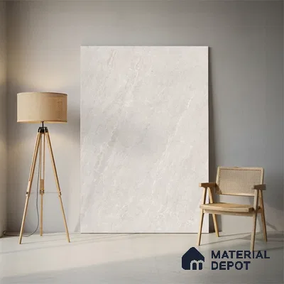 Silver Marble Floor & Wall Tile TL 09045 C Grande Imperial Silver Endless 6 ft x 4 ft Matte Finish Vitrified Large Format Tile - 9 mm | Random 3 | Suitable for Living Room, Bedroom, Bathroom | Adhesive and Spacers Must be Used During Installation