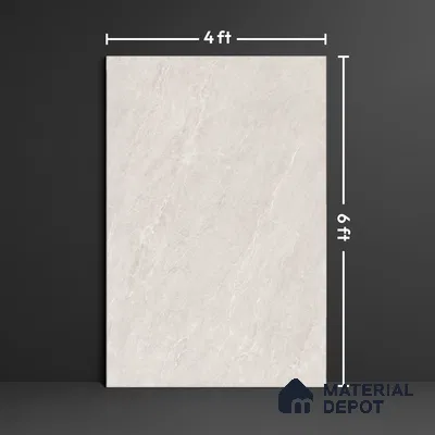 Silver Marble Floor & Wall Tile TL 09045 C Grande Imperial Silver Endless 6 ft x 4 ft Matte Finish Vitrified Large Format Tile - 9 mm | Random 3 | Suitable for Living Room, Bedroom, Bathroom | Adhesive and Spacers Must be Used During Installation