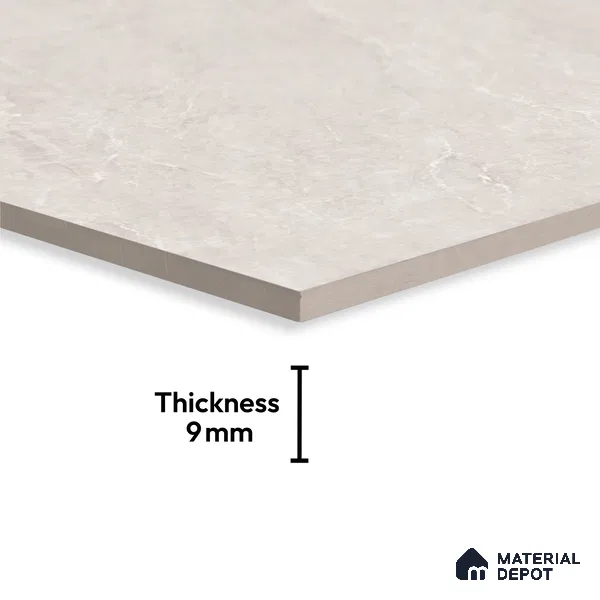 Silver Marble Floor & Wall Tile TL 09045 C Grande Imperial Silver Endless 6 ft x 4 ft Matte Finish Vitrified Large Format Tile - 9 mm | Random 3 | Suitable for Living Room, Bedroom, Bathroom | Adhesive and Spacers Must be Used During Installation