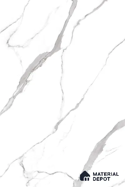 Marble Floor & Wall Large Format Tile TL 10209 Statuario Flip 6 ft x 4 ft Glossy Finish Vitrified Tile - 9 mm | Suitable for Living Room, Bedroom & Bathroom | Adhesive and Spacers Must be Used During Installation