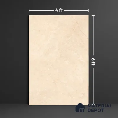 Marble Floor Large Format Tile TL 10087 Amity Beige 6 ft x 4 ft Glossy Finish Vitrified Colorbody Tile - 15 mm | Suitable for Living Room, Bedroom & Bathroom | Adhesive and Spacers Must be Used During Installation