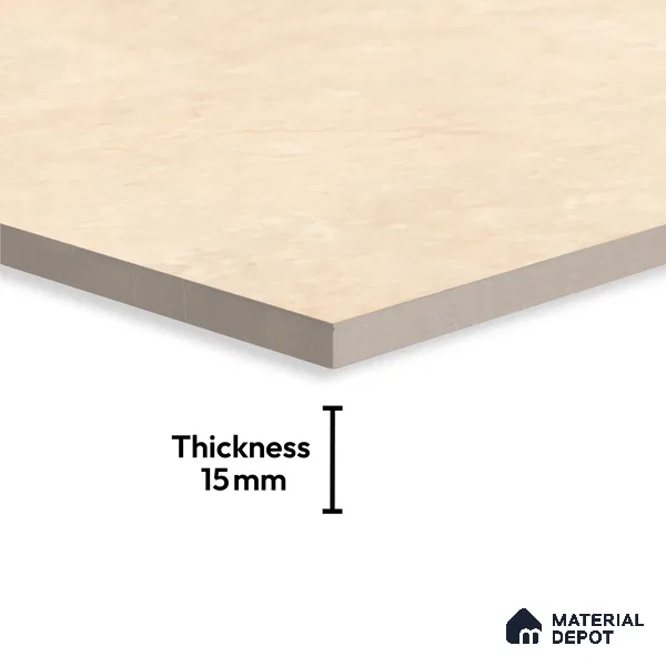 Marble Floor Large Format Tile TL 10087 Amity Beige 6 ft x 4 ft Glossy Finish Vitrified Colorbody Tile - 15 mm | Suitable for Living Room, Bedroom & Bathroom | Adhesive and Spacers Must be Used During Installation