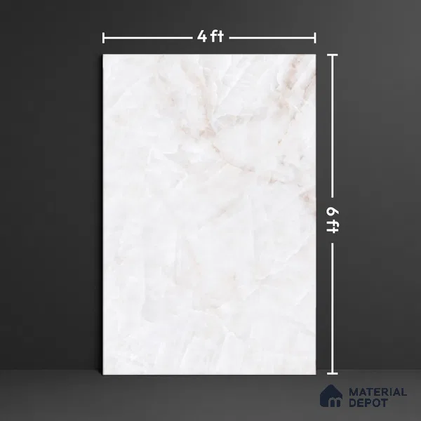 Marble Floor Large Format Tile TL 10081 Norbic Shell 6 ft x 4 ft Glossy Finish Vitrified Colorbody Tile - 15 mm | Suitable for Living Room, Bedroom & Bathroom | Adhesive and Spacers Must be Used During Installation