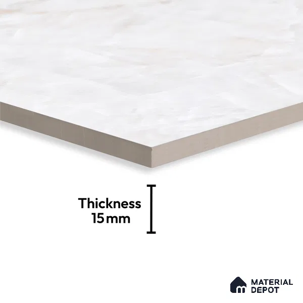 Marble Floor Large Format Tile TL 10081 Norbic Shell 6 ft x 4 ft Glossy Finish Vitrified Colorbody Tile - 15 mm | Suitable for Living Room, Bedroom & Bathroom | Adhesive and Spacers Must be Used During Installation