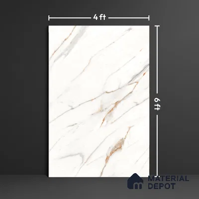 Marble Floor Large Format Tile TL 10080 Ziliona Rice 6 ft x 4 ft Glossy Finish Vitrified Colorbody Tile - 15 mm | Suitable for Living Room, Bedroom & Bathroom | Adhesive and Spacers Must be Used During Installation