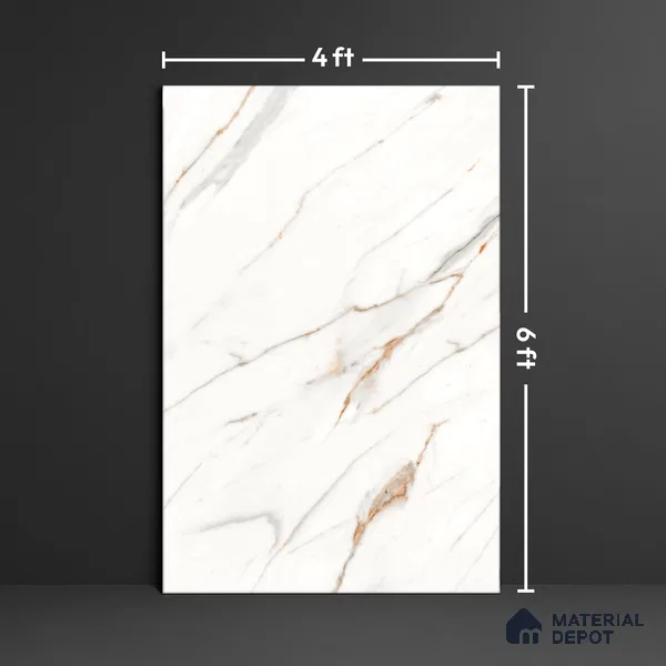 Marble Floor Large Format Tile TL 10080 Ziliona Rice 6 ft x 4 ft Glossy Finish Vitrified Colorbody Tile - 15 mm | Suitable for Living Room, Bedroom & Bathroom | Adhesive and Spacers Must be Used During Installation