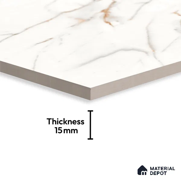 Marble Floor Large Format Tile TL 10080 Ziliona Rice 6 ft x 4 ft Glossy Finish Vitrified Colorbody Tile - 15 mm | Suitable for Living Room, Bedroom & Bathroom | Adhesive and Spacers Must be Used During Installation