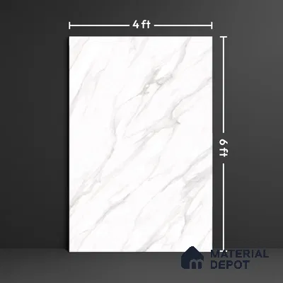 Marble Floor Large Format Tile TL 10281 Misty Pearl 6 ft x 4 ft Carving Matte Finish Vitrified Colorbody Tile - 15 mm | Suitable for Living Room, Bedroom & Bathroom | Adhesive and Spacers Must be Used During Installation