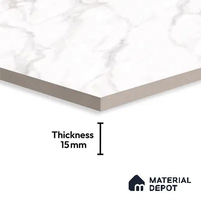 Marble Floor Large Format Tile TL 10281 Misty Pearl 6 ft x 4 ft Carving Matte Finish Vitrified Colorbody Tile - 15 mm | Suitable for Living Room, Bedroom & Bathroom | Adhesive and Spacers Must be Used During Installation
