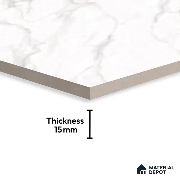 Marble Floor Large Format Tile TL 10281 Misty Pearl 6 ft x 4 ft Carving Matte Finish Vitrified Colorbody Tile - 15 mm | Suitable for Living Room, Bedroom & Bathroom | Adhesive and Spacers Must be Used During Installation