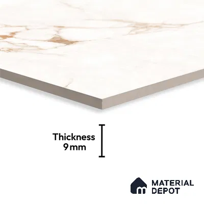 Marble Floor & Wall Large Format Tile TL 10280 Frozen Beige 6 ft x 4 ft Satin Finish Vitrified Tile - 9 mm | Suitable for Living Room, Bedroom & Bathroom | Adhesive and Spacers Must be Used During Installation (Sample)