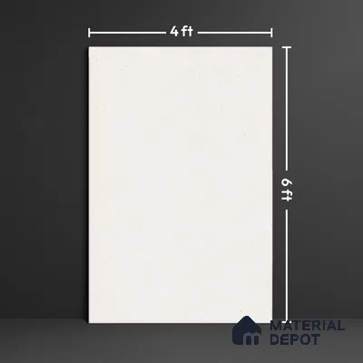 Marble Floor & Wall Large Format Tile TL 10189 Silica Bianco 6 ft x 4 ft Satin Finish Vitrified Tile - 9 mm | Suitable for Living Room, Bedroom & Bathroom | Adhesive and Spacers Must be Used During Installation