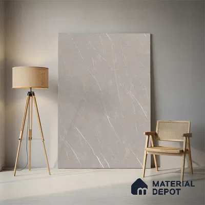 Marble Floor & Wall Large Format Tile TL 10188 Pietra Grey 6 ft x 4 ft Satin Finish Vitrified Tile - 9 mm | Suitable for Living Room, Bedroom & Bathroom | Adhesive and Spacers Must be Used During Installation