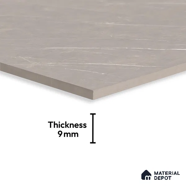 Marble Floor & Wall Large Format Tile TL 10188 Pietra Grey 6 ft x 4 ft Satin Finish Vitrified Tile - 9 mm | Suitable for Living Room, Bedroom & Bathroom | Adhesive and Spacers Must be Used During Installation