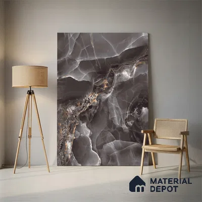 Endless Marble Floor & Wall Tile TL 10409 Beauty Onyx 6 ft x 4 ft Matte Finish Vitrified Large Format Tile - 9 mm | 3 Random Design | Suitable For Living Room, Bedroom, Bathroom | Adhesive and Spacers Must be Used During Installation