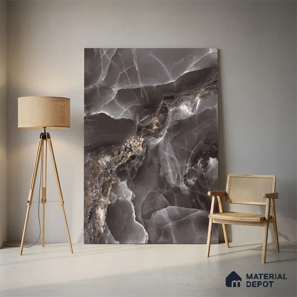 Endless Marble Floor & Wall Tile TL 10409 Beauty Onyx 6 ft x 4 ft Matte Finish Vitrified Large Format Tile - 9 mm | 3 Random Design | Suitable For Living Room, Bedroom, Bathroom | Adhesive and Spacers Must be Used During Installation
