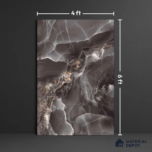 Endless Marble Floor & Wall Tile TL 10409 Beauty Onyx 6 ft x 4 ft Matte Finish Vitrified Large Format Tile - 9 mm | 3 Random Design | Suitable For Living Room, Bedroom, Bathroom | Adhesive and Spacers Must be Used During Installation