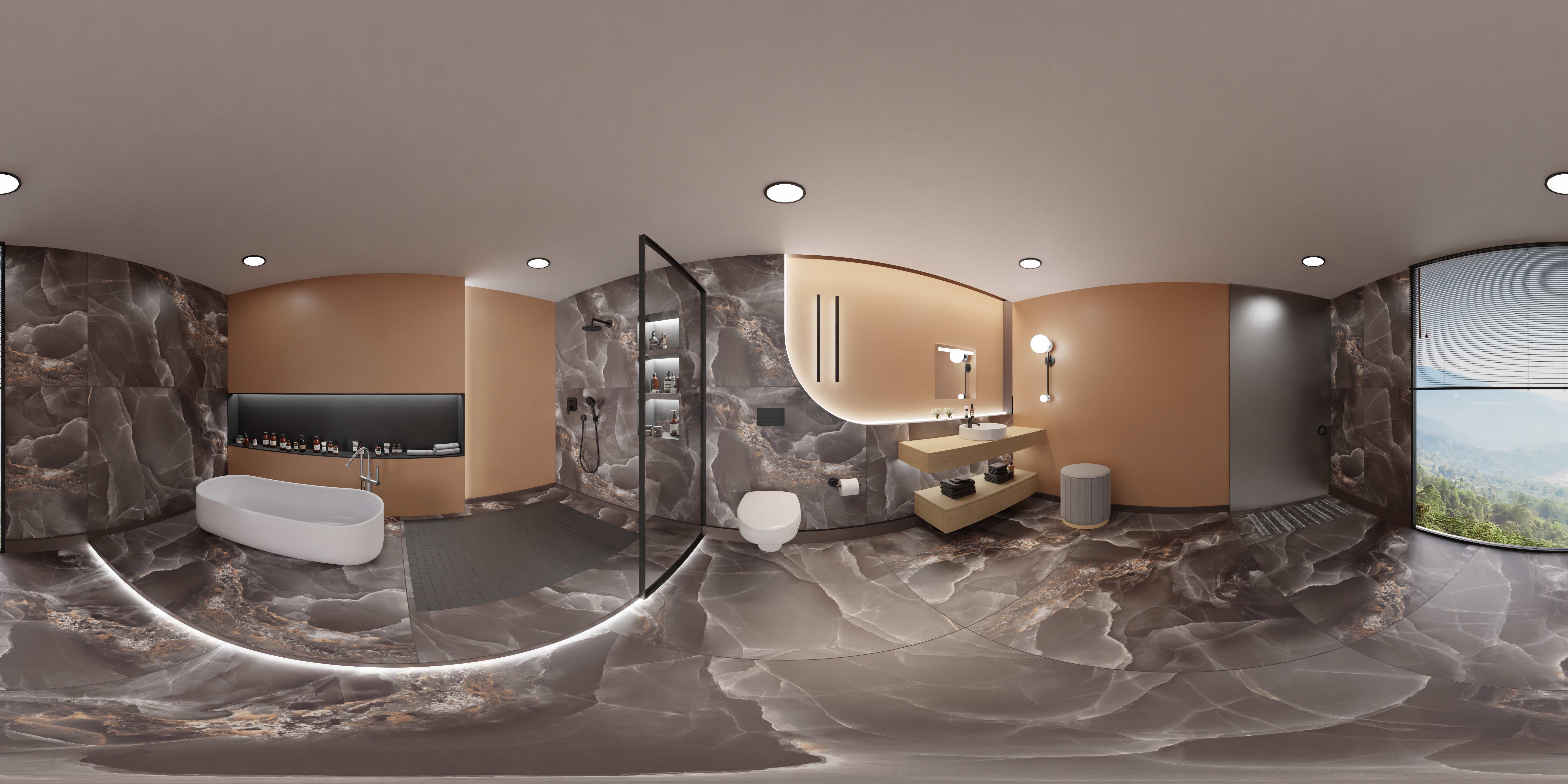Endless Marble Floor & Wall Tile TL 10409 Beauty Onyx 6 ft x 4 ft Matte Finish Vitrified Large Format Tile - 9 mm | 3 Random Design | Suitable For Living Room, Bedroom, Bathroom | Adhesive and Spacers Must be Used During Installation