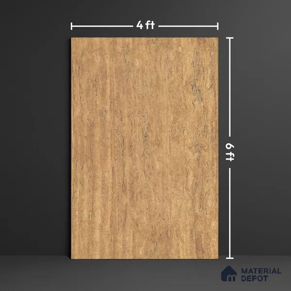 Marble Look Wall & Floor Tile TL 10411 SGH Craft Travertino Beige 6 ft x 4 ft Satin Finish Vitrified Tile - 9 mm | Suitable For living Room, Bedroom, Bathroom | Adhesive and Spacers Must be Used During Installation