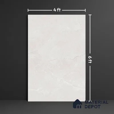 Marble Look Wall & Floor Tile TL 10410 Spring Grey 6 ft x 4 ft Satin Finish Vitrified Tile - 9 mm | Suitable For living Room, Bedroom, Bathroom | Adhesive and Spacers Must be Used During Installation