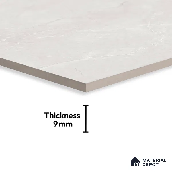 Marble Look Wall & Floor Tile TL 10410 Spring Grey 6 ft x 4 ft Satin Finish Vitrified Tile - 9 mm | Suitable For living Room, Bedroom, Bathroom | Adhesive and Spacers Must be Used During Installation