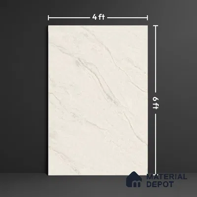 Marble Look Wall & Floor Tile TL 10408 Roman Beige 6 ft x 4 ft Satin Finish Vitrified Tile - 9 mm | Suitable For living Room, Bedroom, Bathroom | Adhesive and Spacers Must be Used During Installation