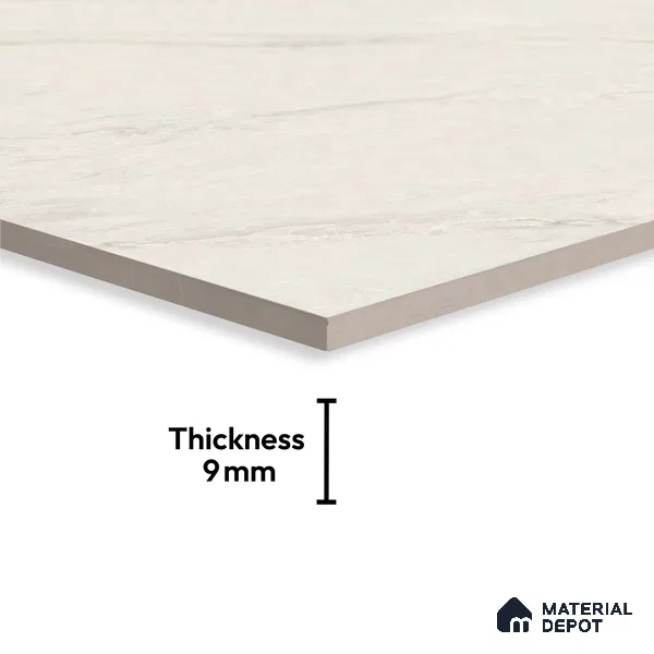 Marble Look Wall & Floor Tile TL 10408 Roman Beige 6 ft x 4 ft Satin Finish Vitrified Tile - 9 mm | Suitable For living Room, Bedroom, Bathroom | Adhesive and Spacers Must be Used During Installation